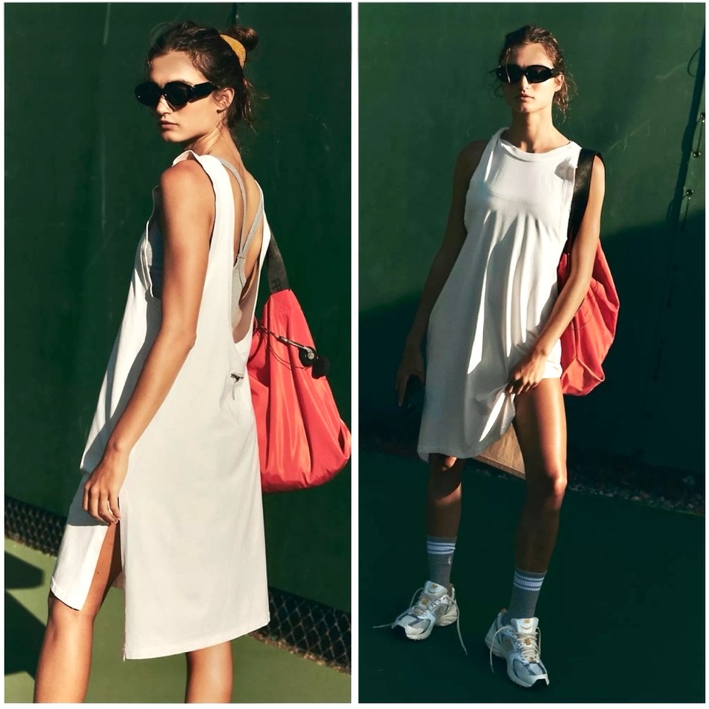 NEW Free People Hot Shot Tunic Dress In BLEACHED CLAY